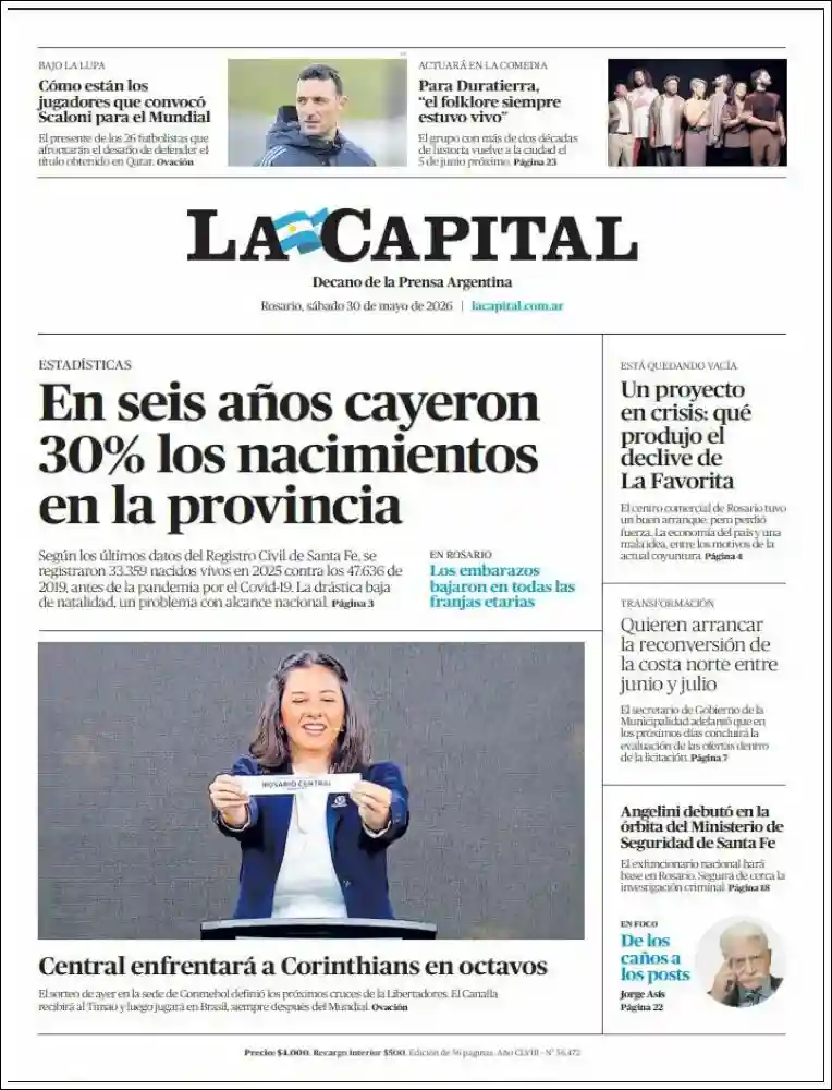 Estudios Max | RADIO LIBERTAD - Tapa del diario La Capital Rosario