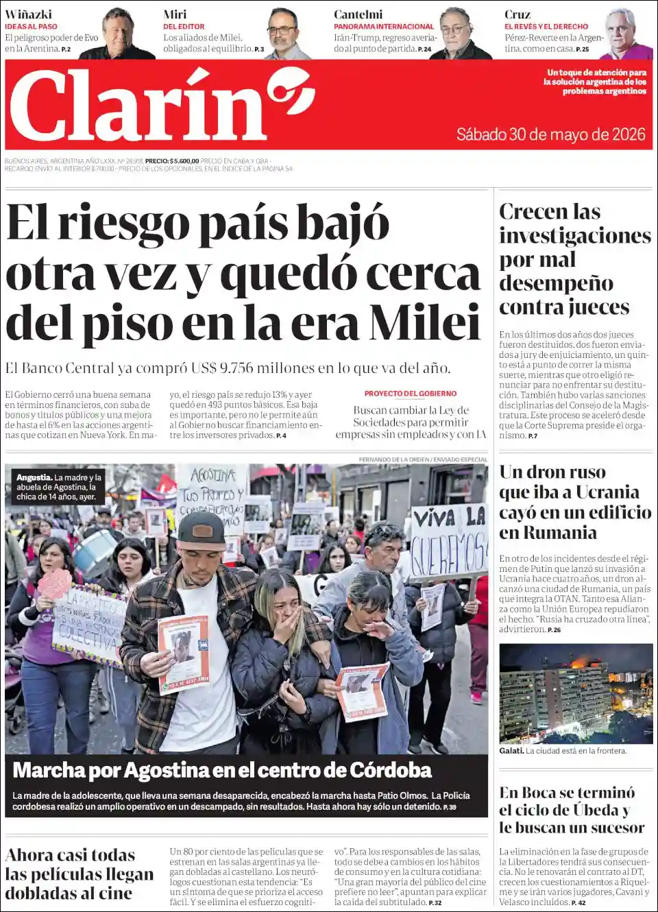 Estudios Max | RADIO LIBERTAD - Tapa del diario Clarin