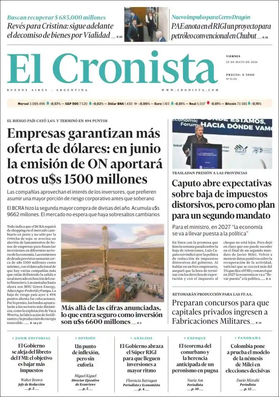 Estudios Max | RADIO LIBERTAD - Tapa del diario Cronista