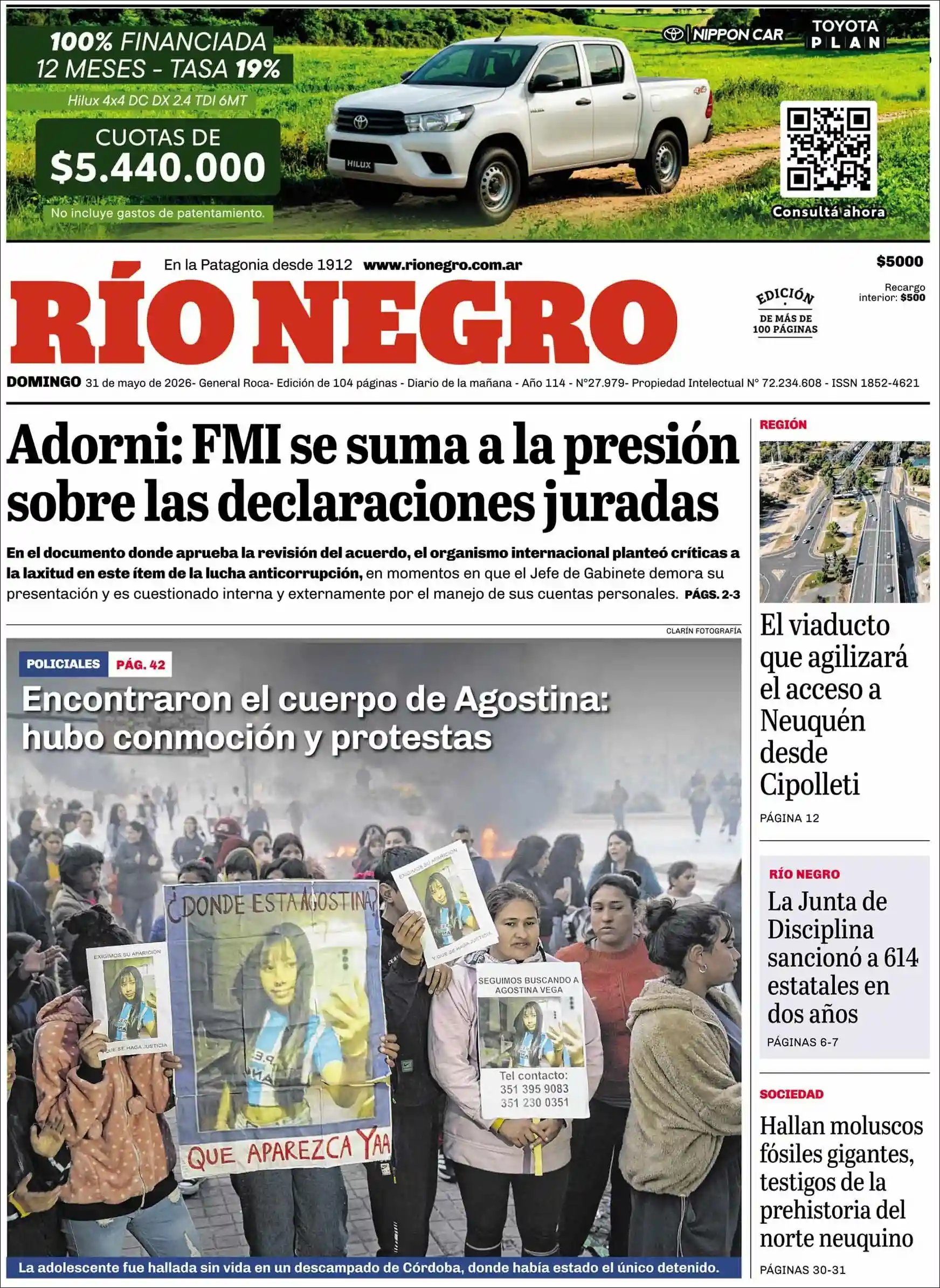 Estudios Max | RADIO LIBERTAD - Tapa del diario Rio Negro